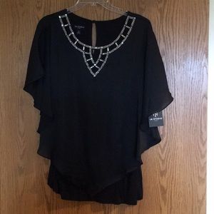 IN Studio NWT black blouse with sequin design